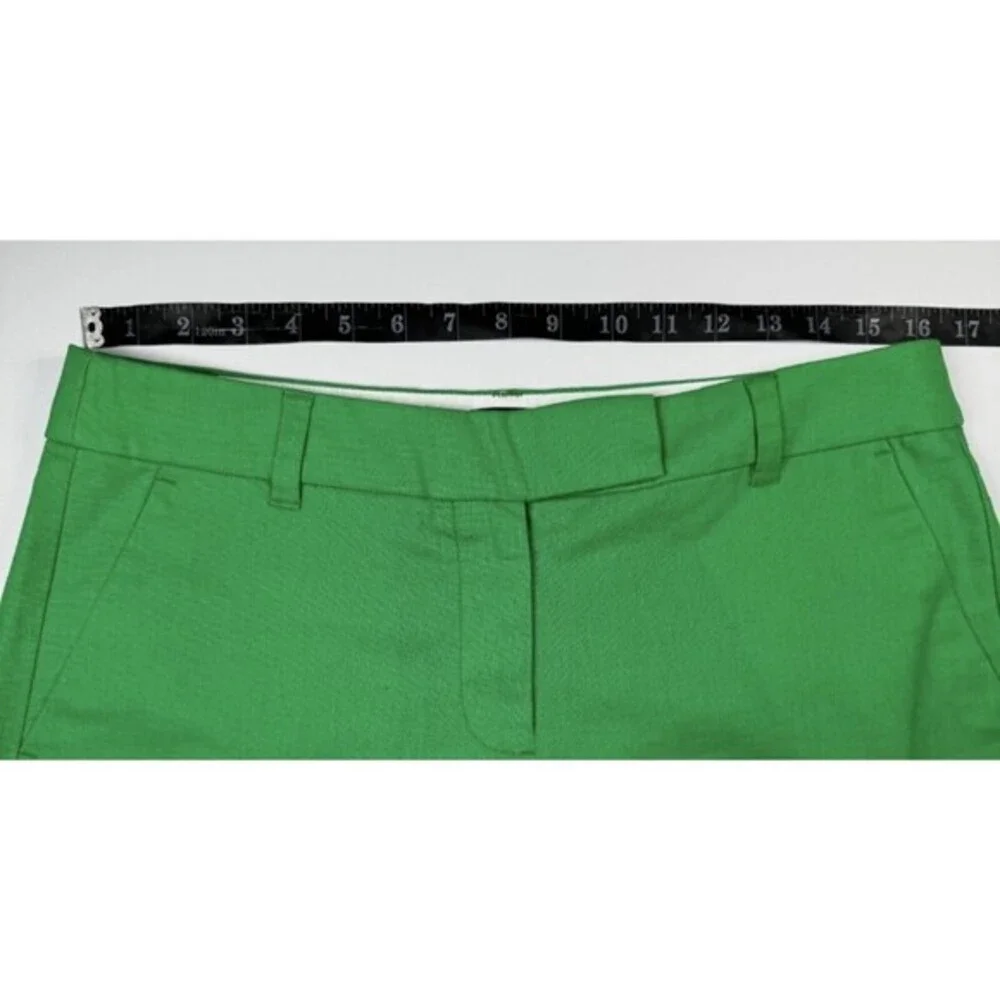 J Crew Shorts Womens 8 Green‎ Scalloped Hem Linen Cotton Blend Summer SU21